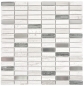 Preview: Mosaico cross bond look mix piedra translucida acero inoxidable mix gris blanco brillante - 10 hojas de mosaico