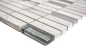 Preview: Mosaico cross bond look mix piedra translucida acero inoxidable mix gris blanco brillante - 10 hojas de mosaico