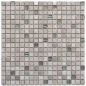 Preview: Mosaique de verre Pierre naturelle Rustique Acier inoxydable blanc gris cream aspect bois 92-2002