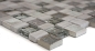 Preview: Mosaique aspect relief Mix pierre translucide Resin Ceramique mix gris blanc brillant - 10 feuilles de mosaique