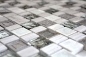 Preview: Mosaik Steine Verbund Mosaikfliese Resin Keramik grauweiß hellgrau cremebeige Multiformat Glasmosaik Fliesenspiegel - 82-2002
