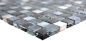 Preview: Mosaique Mix pierre translucide inox mix noir brillant - 10 feuilles de mosaique