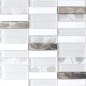 Preview: Mosaique rectangle mosaique de verre pierre mix acier blanc mix translucide inox aspect croise brillant