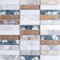Preview: Riemchen Rechteck Mosaikfliesen Glasmosaik Edelstahl Resin grau anthrazit braun Fliesenspiegel Wand Küche Bad - 87-24X