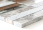 Preview: Mosaique Rectangle Mosaique de verre Pierre Acier Resin mix gris Mix Translucide Acier inoxydable Aspect croise brillant