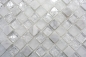 Preview: Mosaico cuadrado de vidrio mosaico de piedra mezcla blanca mezcla translucida brillante