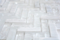 Preview: Mosaique de verre gris poisson mix blanc mix translucide aspect gris poisson brillant