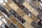 Preview: Mosaique baguettes composite pierre naturelle carreau de mosaique brun fonce noisette beige Brick mosaique de verre brisee carrelage mural - 87-B1155