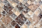 Preview: Pierre naturelle Mosaique de verre Marbre Carreaux de mosaique brun fonce creme beige brisures de verre Carrelage cuisine salle de bain - 87-K1455