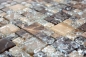 Mobile Preview: Naturstein Glasmosaik Marmor Mosaikfliesen dunkelbraun creme beige Bruchglas Fliesenspiegel Küche Bad - 87-K1455