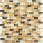 Preview: Mosaik Stäbchen Verbund Naturstein Mosaikfliese hellbeige braun Brick Glasmosaik Bruchglas Marmor Küchenrückwand Bad WC - 87-B1153