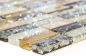 Mobile Preview: Riemchen Rechteck Mosaikfliesen Glasmosaik Bruchglas Marmor Stein hellbraun beige creme Wand Bad Küche WC - MOS87-S1253