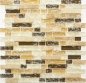 Preview: Glasmosaik Naturstein Stäbchen Mosaikfliesen hellbraun beige creme Bruchglas Wandfliese Küche Bad WC - MOS87-V1353