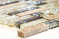 Preview: Mosaique composite Mosaique de verre Pierre mix emperador clair Mix translucide Aspect de la maconnerie beige clair brillant