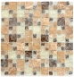 Preview: Mosaico combinacion vidrio mosaico piedra mezcla emperador luz mezcla translucido combinacion look marron claro brillante