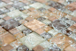 Preview: Mosaico combinacion vidrio mosaico piedra mezcla emperador luz mezcla translucido combinacion look marron claro brillante