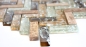 Preview: Glas Naturstein Marmor Mosaikfliese hellbraun beige creme Fischgrät Bruchglas Küchenrückwand Fliesenspiegel - MOS87HB-1253