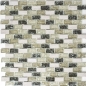 Preview: Mosaik Stäbchen Verbund Naturstein Mosaikfliese graugrün beige Brick Glasmosaik Bruchglas Marmor Fliesenspiegel Wand Küche - 87-B1152