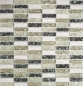 Mobile Preview: Riemchen Rechteck Mosaikfliesen Glasmosaik graugrün hellgrau Bruchglas Marmor SteinFliesenspiegel Küche Bad - 87-S1252