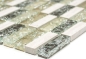 Mobile Preview: Riemchen Rechteck Mosaikfliesen Glasmosaik graugrün hellgrau Bruchglas Marmor SteinFliesenspiegel Küche Bad - 87-S1252