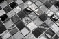 Preview: Mosaico mezcla piedra translucida gris negro mate - 10 hojas de mosaico