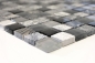 Mobile Preview: Naturstein Rustikal Mosaikfliese Glasmosaik grau schwarz silber anthrazit weiß Fliesenspiegel Küchenwand WC - 83-HQ24