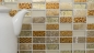 Mobile Preview: Riemchen Rechteck Mosaikfliesen Glasmosaik Stein Retro gold beige creme Struktur Wandverkleidung Küche Bad - 83-CRS4