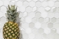 Preview: Glasmosaik Naturstein Mosaikfliese Hexagon 3D Weiß Cream 11D-HXN11