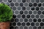 Mobile Preview: Glasmosaik Naturstein Mosaikfliese Hexagon 3D anthrazit grau grafit schwarz 11D-33