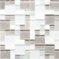 Preview: Mosaico combinacion vidrio mosaico piedra mezcla blanco mate gris mezcla translucido combinacion look