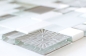 Preview: Naturstein Glasmosaik Mosaikfliesen weiß grau anthrazit Milchglas Fliesenspiegel Küchenrückwand - 88-MC659