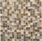 Preview: Glasmosaik Naturstein Mosaik beige braun emperador Optik 92-1303