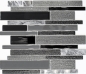 Preview: Glasmosaik Naturstein Riemchen Stäbchen grau anthrazit schwarz - 67-GV44