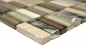 Preview: Mosaique rectangle mosaique de verre pierre mix brun clair mix translucide aspect croise argent gris brillant