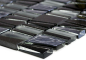 Preview: Pierre naturelle Mosaique de verre Marbre Carreau de mosaique Acier inoxydable noir anthracite gris fonce Carrelage cuisine Mur - 87-0107
