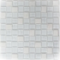 Preview: Naturstein Rustikal Mosaikfliese Glasmosaik Marmor Milchglas weiß klar gefrostet Fliesenspiegel Wand Bad Küche WC - 82-0111