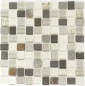 Preview: Naturstein Rustikal Mosaikfliese Glasmosaik Quarz beige creme anthrazit Milchglas Küchenrückwand Bad Wand WC - 82-0102