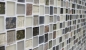 Preview: Naturstein Rustikal Mosaikfliese Glasmosaik Quarz beige creme anthrazit Milchglas Küchenrückwand Bad Wand WC - 82-0102