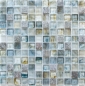 Mobile Preview: Glasmosaik Naturstein Mosaikfliese Rustikal Grau Blau Cream 94-2505