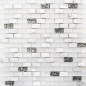 Preview: Barras de mosaico compuesto de piedra natural mosaico de azulejos de ladrillo de plata blanca de vidrio mosaico de concha estructura backsplash de la cocina cuarto de bano WC - 87-B01S