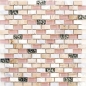 Preview: Mosaico de pequenas filas compuesto de piedra natural mosaico de azulejos beige rosa nacar ladrillo mosaico de vidrio - 10 hojas de mosaico