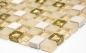 Preview: Mosaique Carre Mosaique de verre Pierre mix blanc mat or Mix translucide brillant