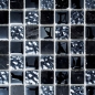 Preview: Mosaique Mix pierre translucide gris noir brillant - 10 feuilles de mosaique