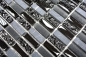 Preview: Riemchen Rechteck Mosaikfliesen Glasmosaik Stäbchen mini grau schwarz anthrazit Naturstein Struktur Fliesenspiegel Küche WC - 87-1403