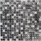 Preview: Mosaique carre Mosaique de verre pierre mix blanc argent noir structure mix translucide aspect relief brillant