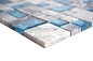 Preview: Naturstein Glasmosaik Marmor Mosaikfliesen grau blau anthrazit Küchenrückwand Fliesenspiegel WC - 88-0404