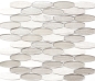 Preview: Piedra natural mosaico de vidrio mosaico de marmol azulejos oval forma de barco luz gris beige claro marron azulejo backsplash pared de la cocina - 85-BM59