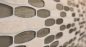 Preview: Naturstein Glasmosaik Marmor Mosaikfliesen Oval Bootsform hellgrau beige hellbraun Fliesenspiegel Wand Küche - 85-BM59