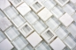 Mobile Preview: Naturstein Glasmosaik Marmor Kunststoff weiß klar Multiformat Fliesenspiegel Küchenrückwand - 82BM-0101