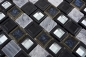 Preview: Mosaique Mix pierre translucide Ceramique plastique mix gris noir brillant - 10 feuilles de mosaique